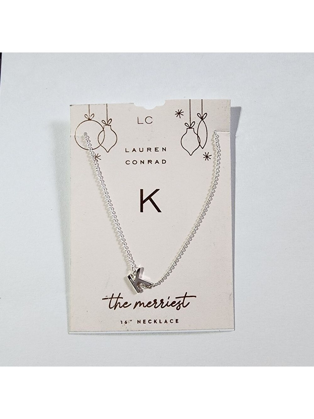Lauren Conrad mini initial Personalized Silvertone 16" elegant necklace